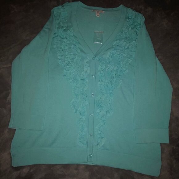 Isaac Mizrahi embellished 3/4 sleeve sweater - Picture 2 of 13